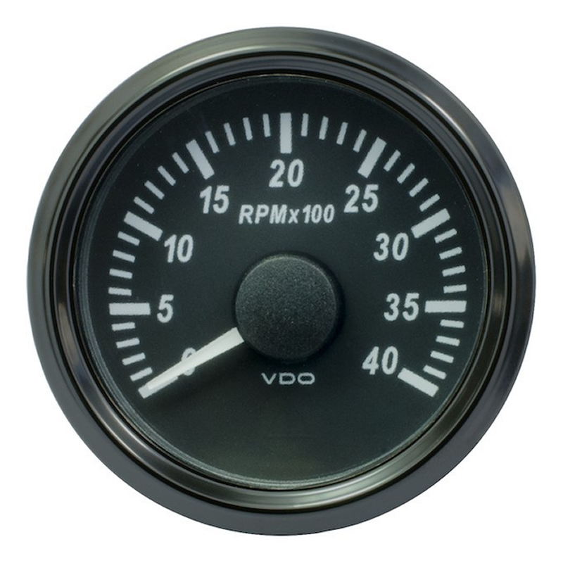 VDO SingleViu Tachometer 4.000 RPM Black 52mm gauge